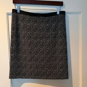 Eva Varro Black and White Textured Pencil Skirt